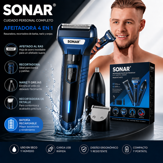 Afeitadora y Cortadora de Cabello SONAR 3 en 1 - PRO