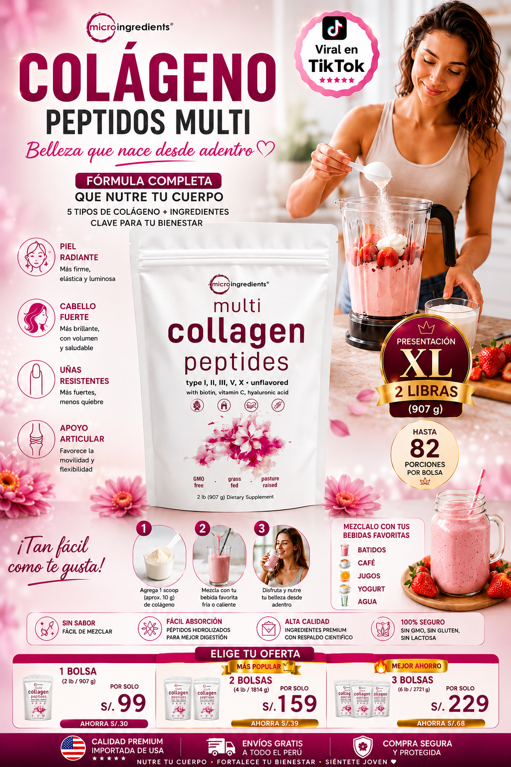MULTI COLLAGEN PEPTIDES DE 900GR