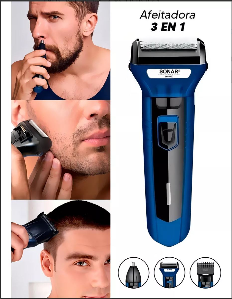 Afeitadora y Cortadora de Cabello SONAR 3 en 1